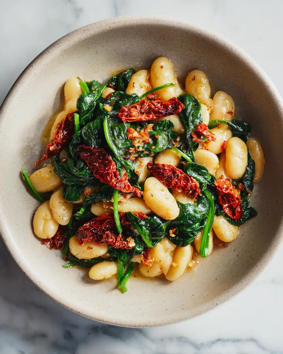 Savor the Flavors of Tuscan Butter Beans with Spinach and Sun-Dried Tomato 6 Final dish - Savor the Flavors of Tuscan Butter Beans with Spinach and Sun-Dried Tomato
