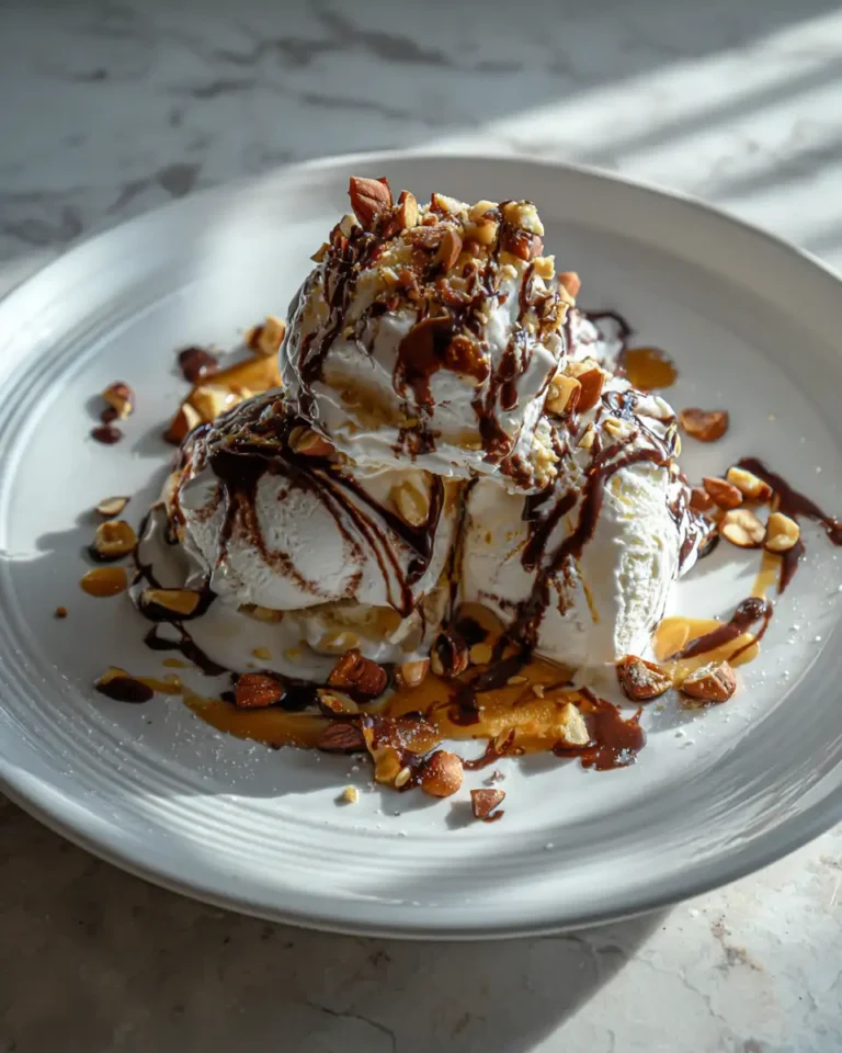 Indulge in a Blissful Vanilla Sundae with Chocolate Drizzle and Roasted Nuts Delight - Featured Image
