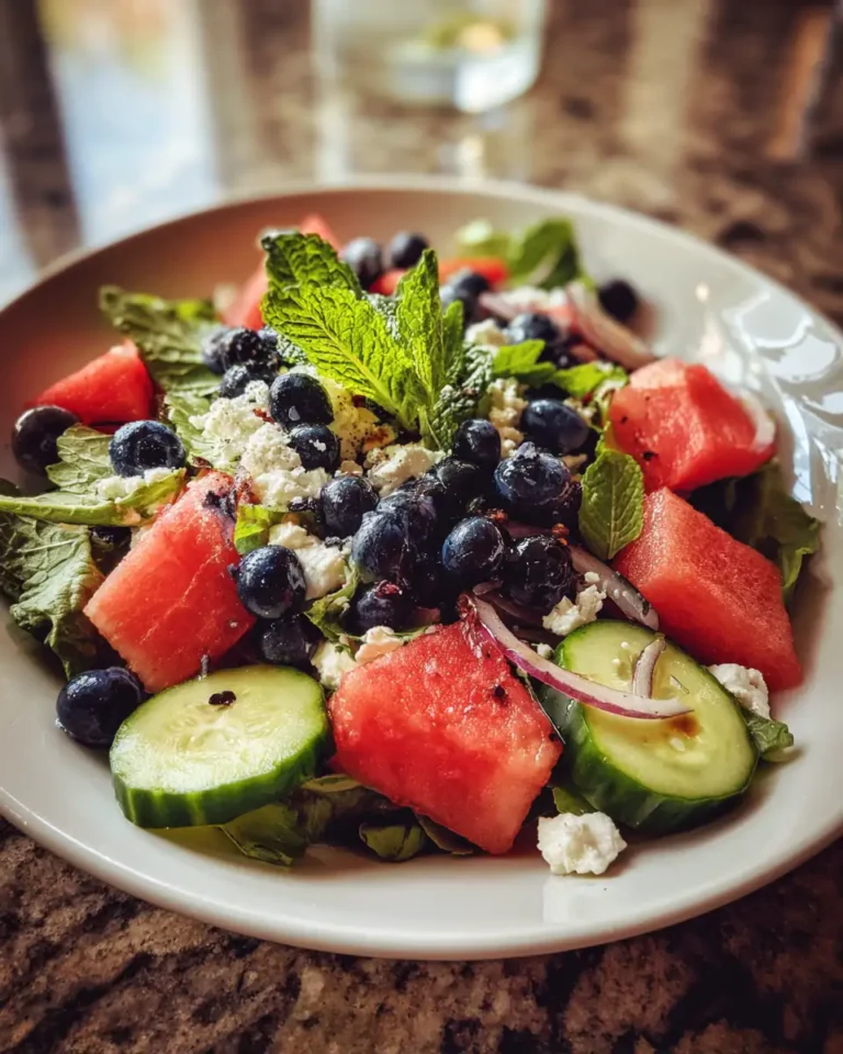 Refreshing Summer Bliss: Watermelon Blueberry Feta Salad - Featured Image