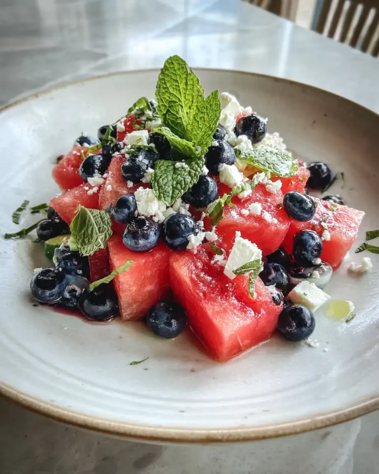 Refreshing Summer Bliss Watermelon Blueberry Salad - Featured Image