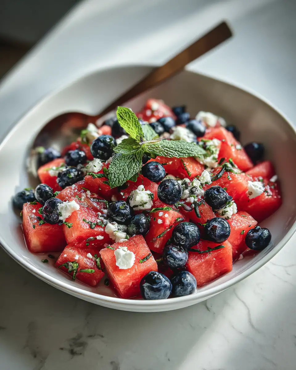 Final dish - Refreshing Summer Bliss Watermelon Blueberry Salad