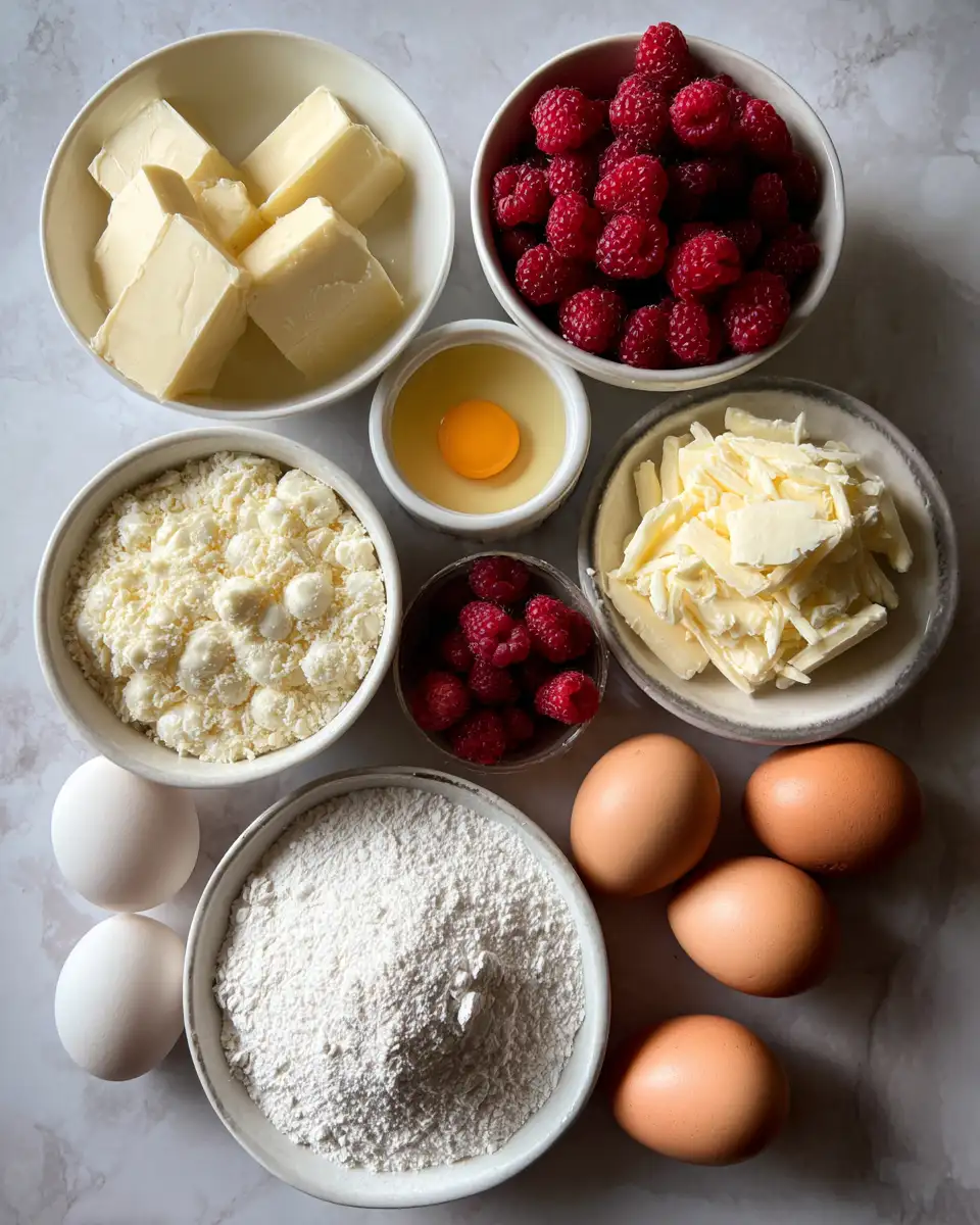 Ingredients for Irresistible Indulgence: White Chocolate Raspberry Loaf Cake Delight