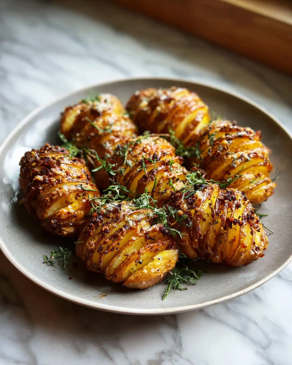 Final dish - Crispy Perfection: Air Fryer Hasselback Potatoes That Wow