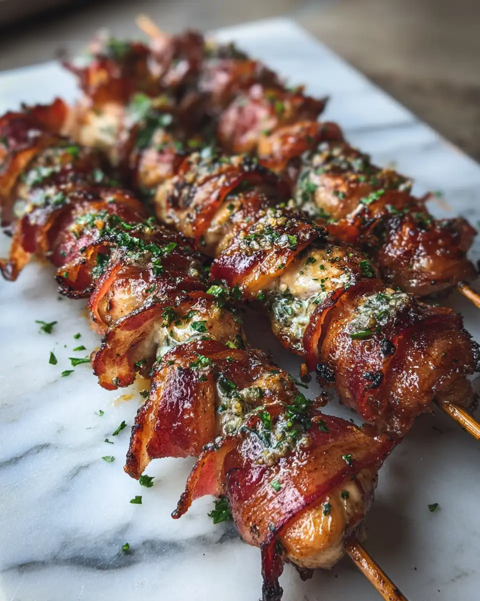Final dish - Sizzle and Delight: Bacon Wrapped Chicken Skewers That Steal the Show