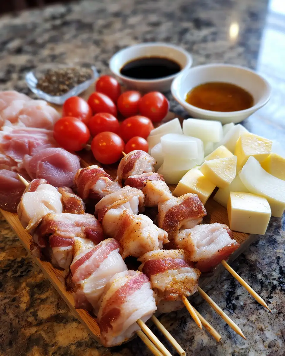 Ingredients for Sizzle and Delight: Bacon Wrapped Chicken Skewers That Steal the Show