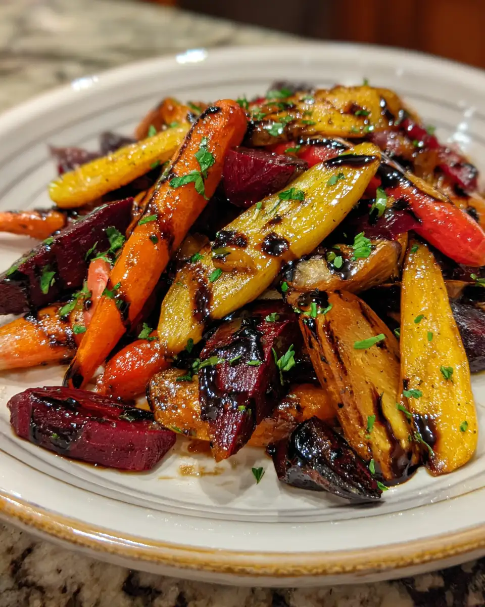 Final dish - Colorful Harmony: Beets and Carrots with Balsamic Glaze Delight