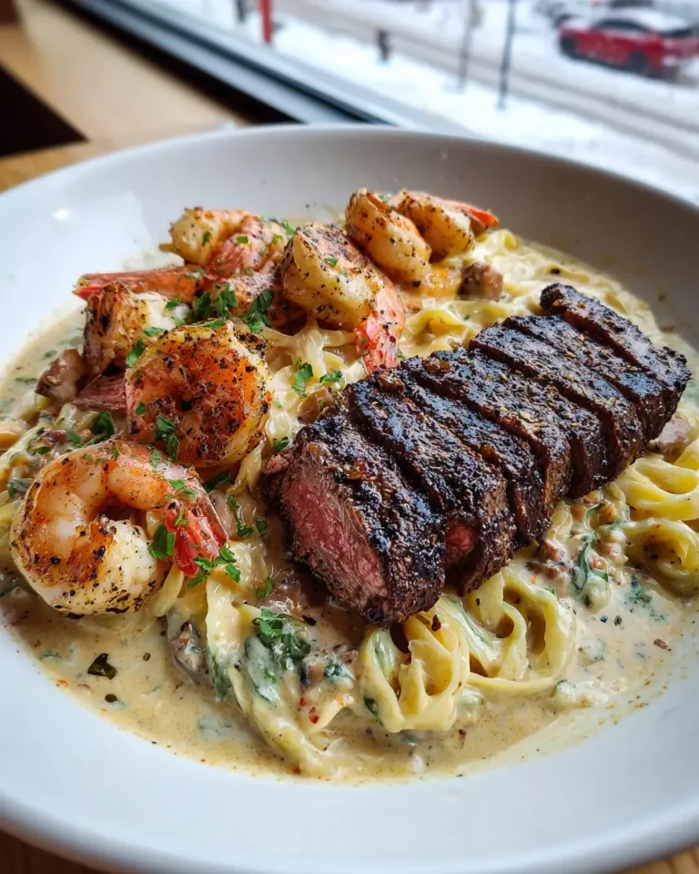 Sizzling Blackened Steak and Shrimp Alfredo: A Decadent Delight - Featured Image