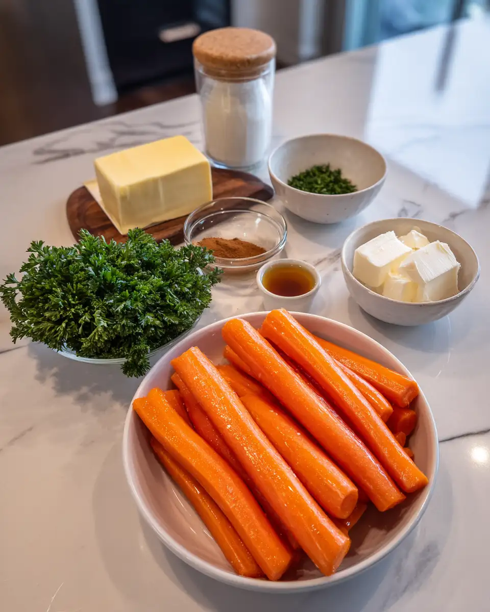 Ingredients for Sweet Symphony: Brown Butter Maple Glazed Carrots Delight