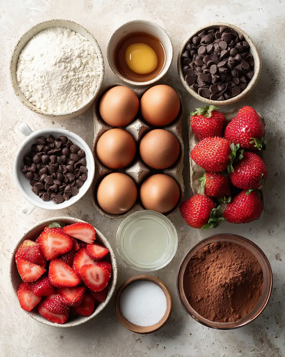 Indulge in Decadence with Brownie Choco Strawberry Mousse Delight 4 Ingredients for Indulge in Decadence with Brownie Choco Strawberry Mousse Delight