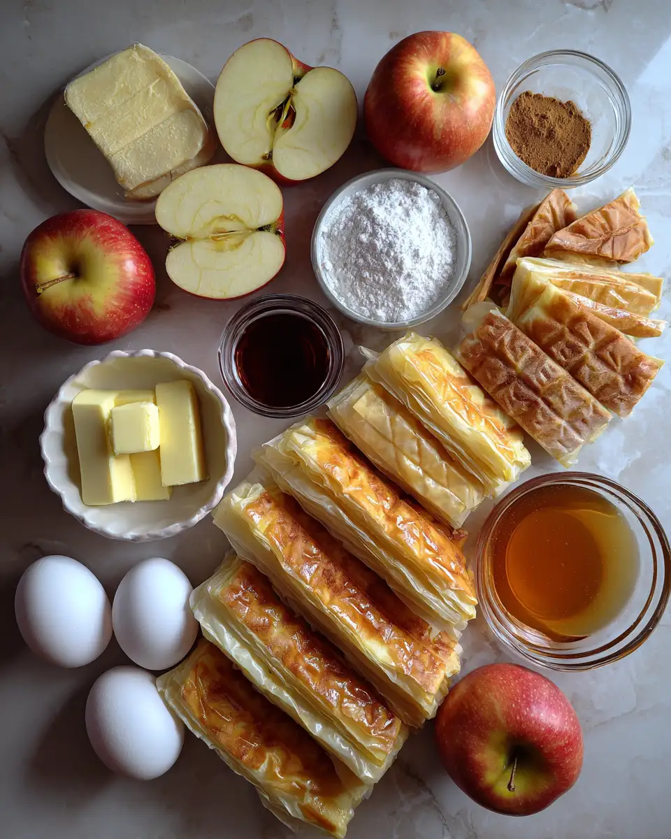 Ingredients for Decadent Delights: Caramelized Apple Waffle Pastries for Your Sweet Tooth Adventure