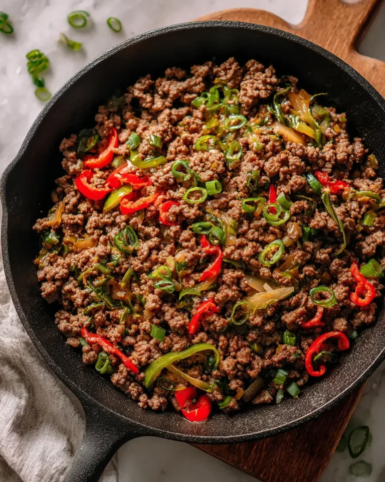 Sizzling Cheesesteak Ground Beef Skillet: A One-Pan Wonder - Featured Image