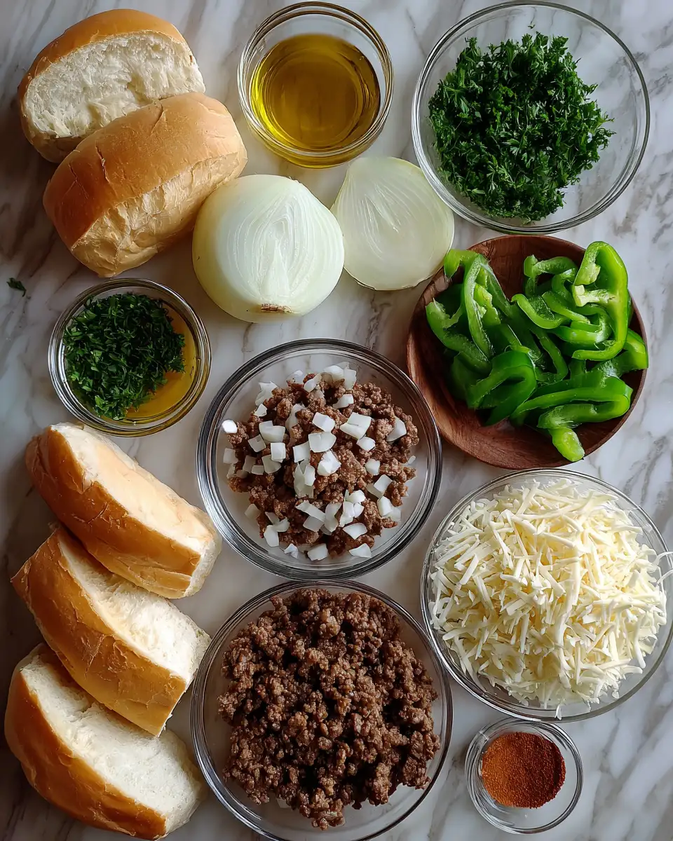 Sizzling Cheesesteak Ground Beef Skillet: A One-Pan Wonder 4 Ingredients for Sizzling Cheesesteak Ground Beef Skillet: A One-Pan Wonder