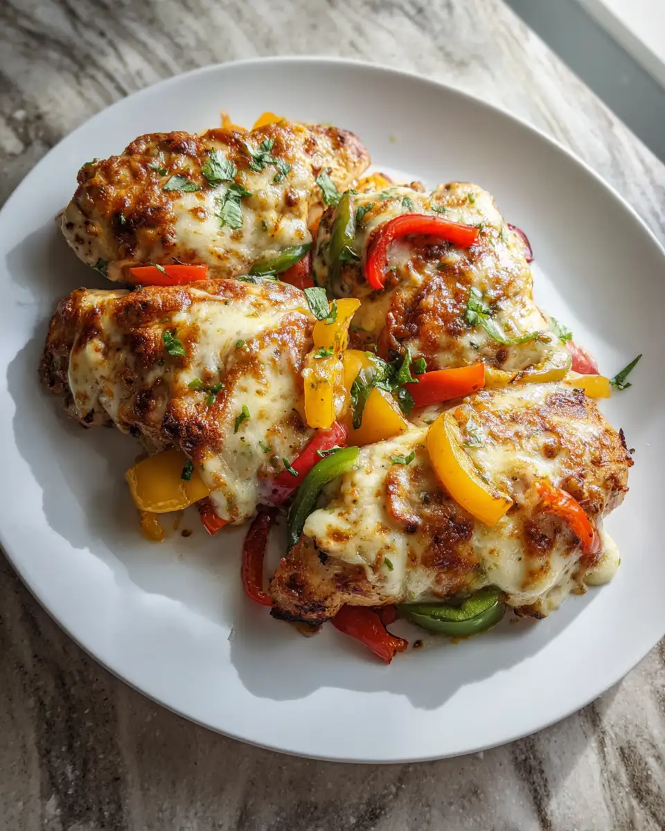 Melt-in-Your-Mouth Cheesy Baked Chicken Breasts with Colorful Peppers 6 Final dish - Melt-in-Your-Mouth Cheesy Baked Chicken Breasts with Colorful Peppers