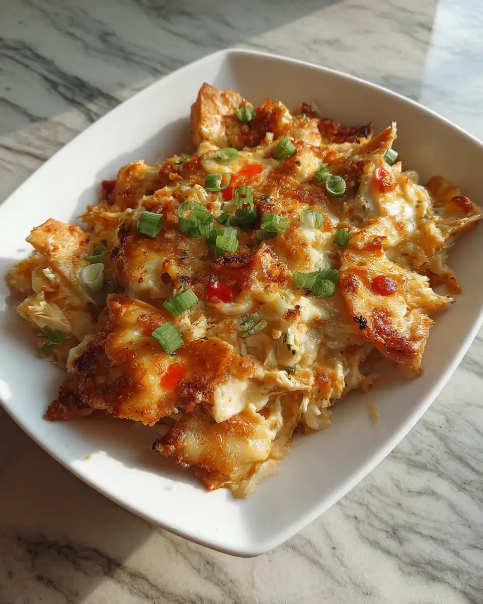 Final dish - Decadent Delight: Indulge in the Ultimate Cheesy Crab Rangoon Casserole