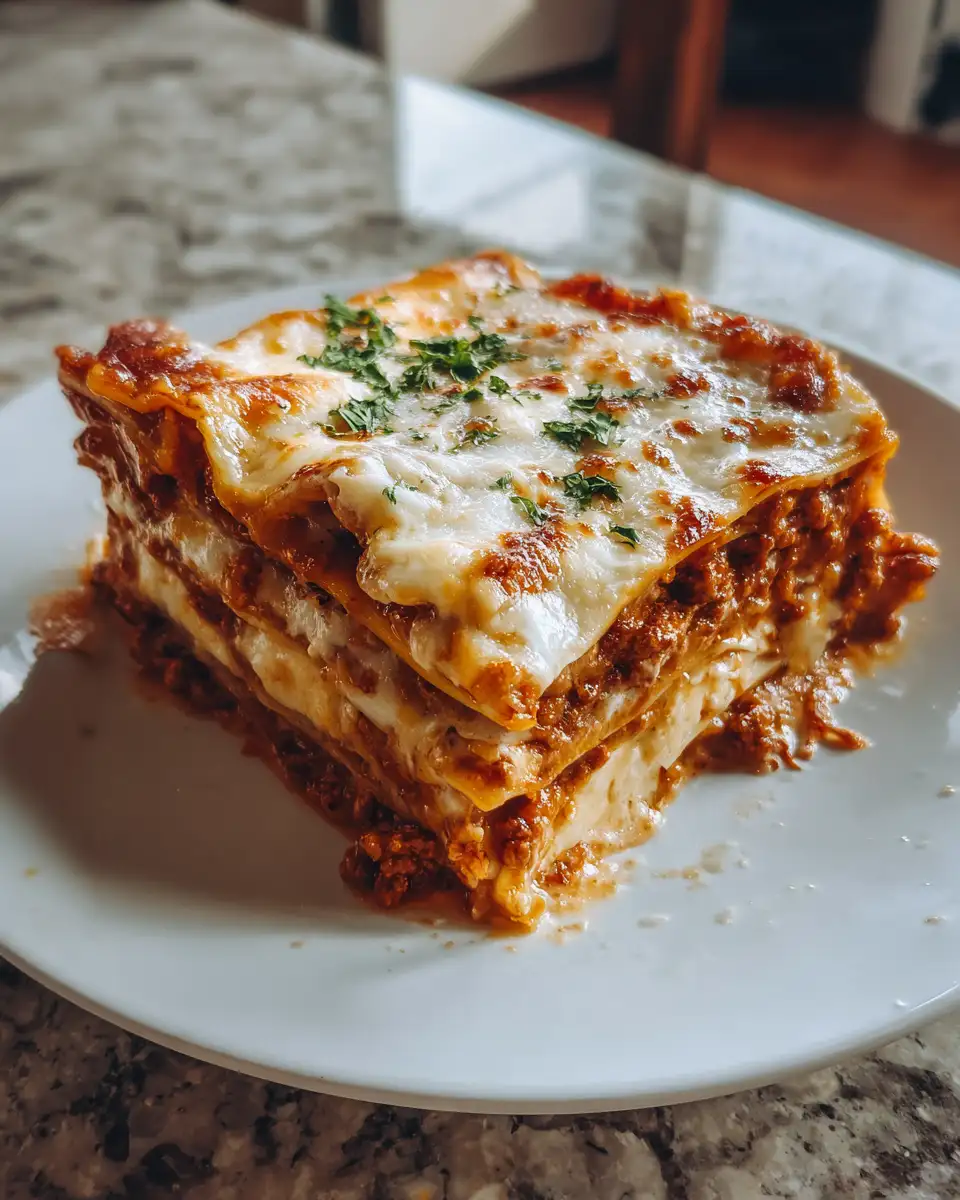 Final dish - Melt into Flavor: Discover the Ultimate Cheesy Lasagna with Stretchy Mozzarella