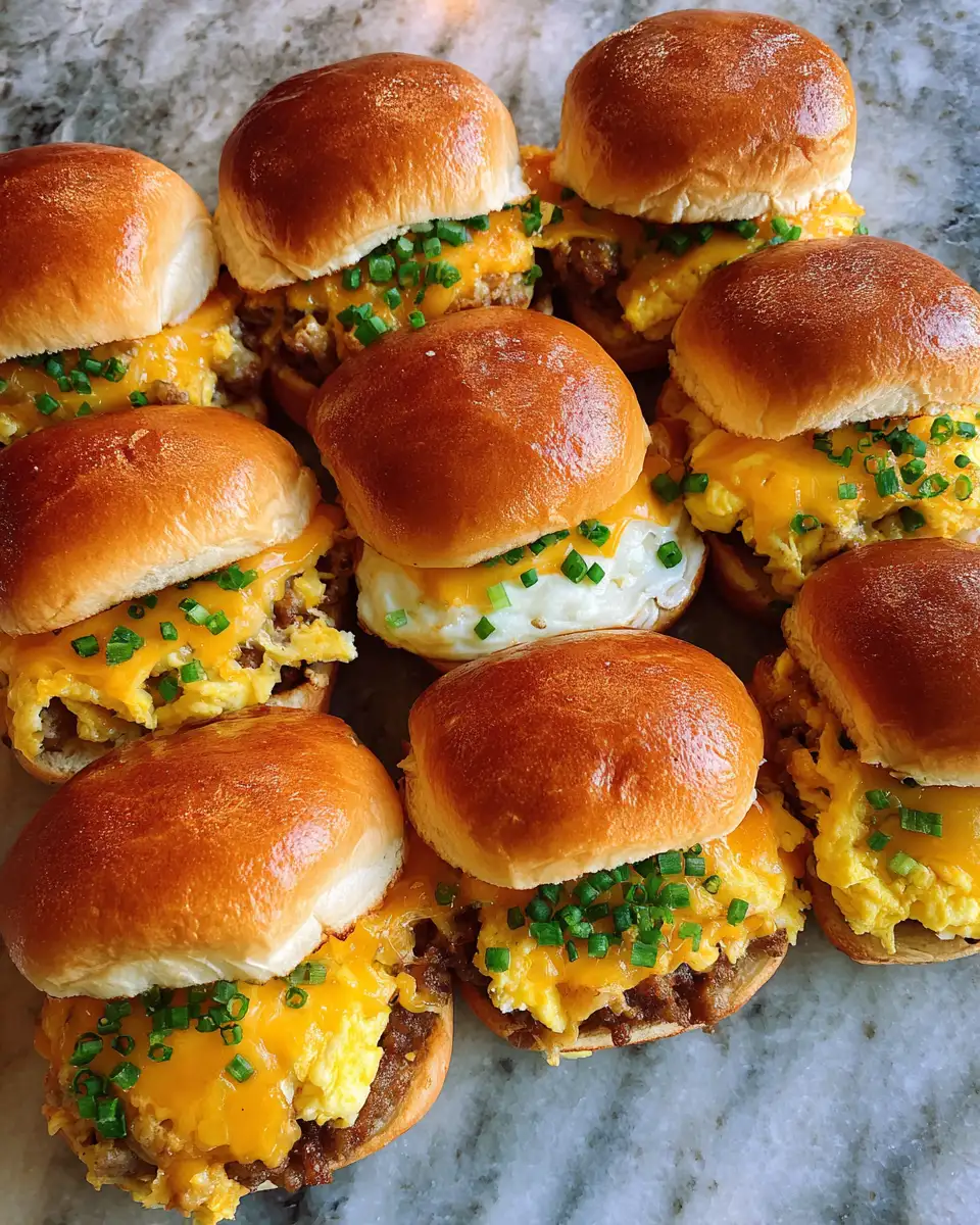 Ingredients for Rise and Dine: Irresistible Cheesy Sausage and Egg Breakfast Sliders