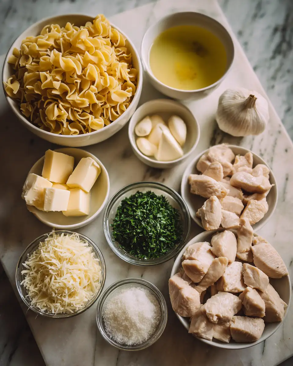 Ingredients for Savor the Comfort: Chicken and Buttered Noodles Delight