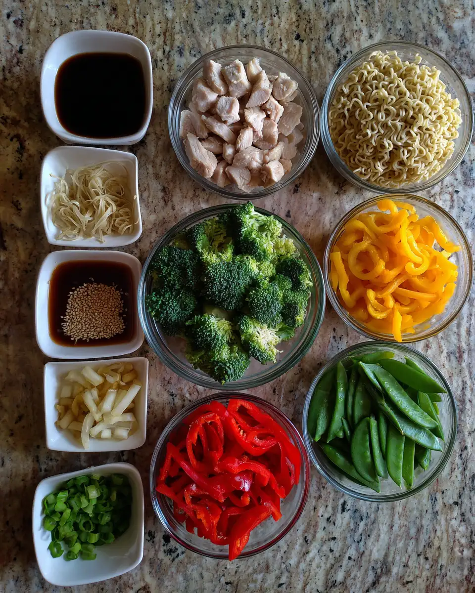 Sizzling Chicken Ramen Stir-Fry: A Fusion Feast for Your Tastebuds 4 Ingredients for Sizzling Chicken Ramen Stir-Fry: A Fusion Feast for Your Tastebuds