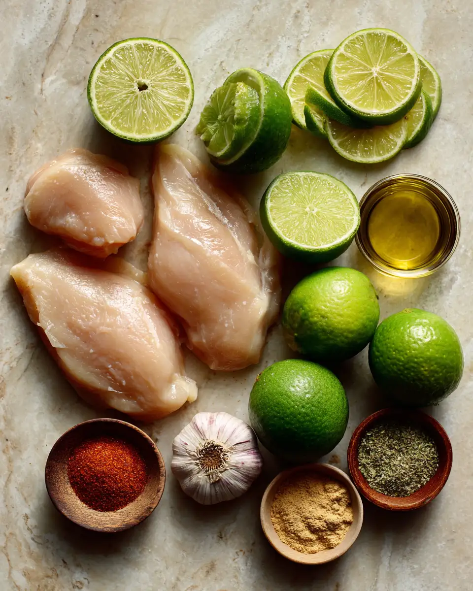 Ingredients for Zesty Flavors Ignite: Chili Lime Grilled Chicken Delight