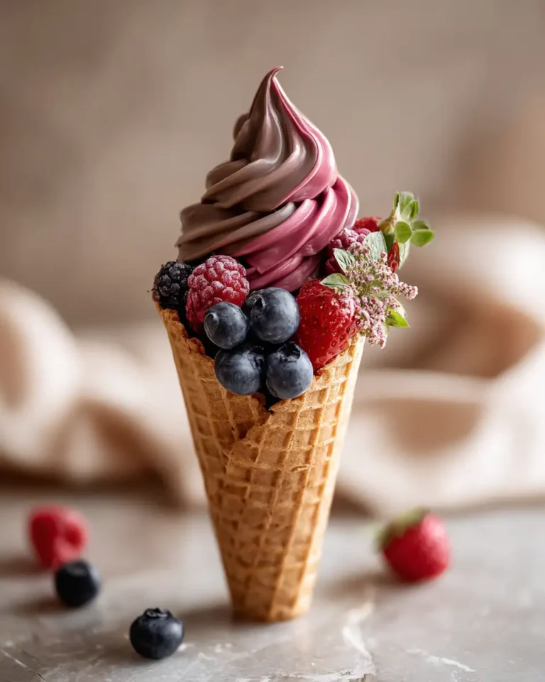 Indulge in a Chocolate Berry Swirl Waffle Cone Bowl Delight - Featured Image