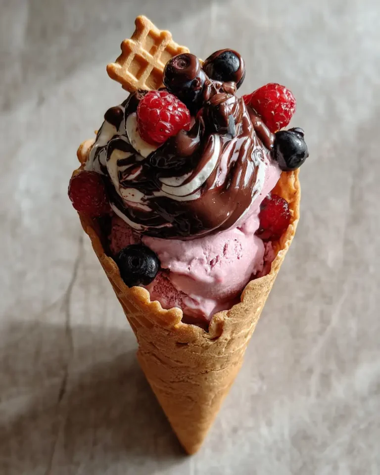 Indulge Your Sweet Tooth: Chocolate Berry Swirl Waffle Cone Bowl Delight - Featured Image
