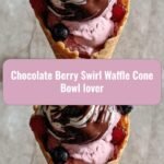 Indulge Your Sweet Tooth: Chocolate Berry Swirl Waffle Cone Bowl Delight