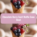Indulge in a Chocolate Berry Swirl Waffle Cone Bowl Delight