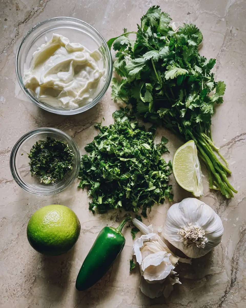 Ingredients for Zesty Delight: Transform Your Dishes with Cilantro Lime Crema