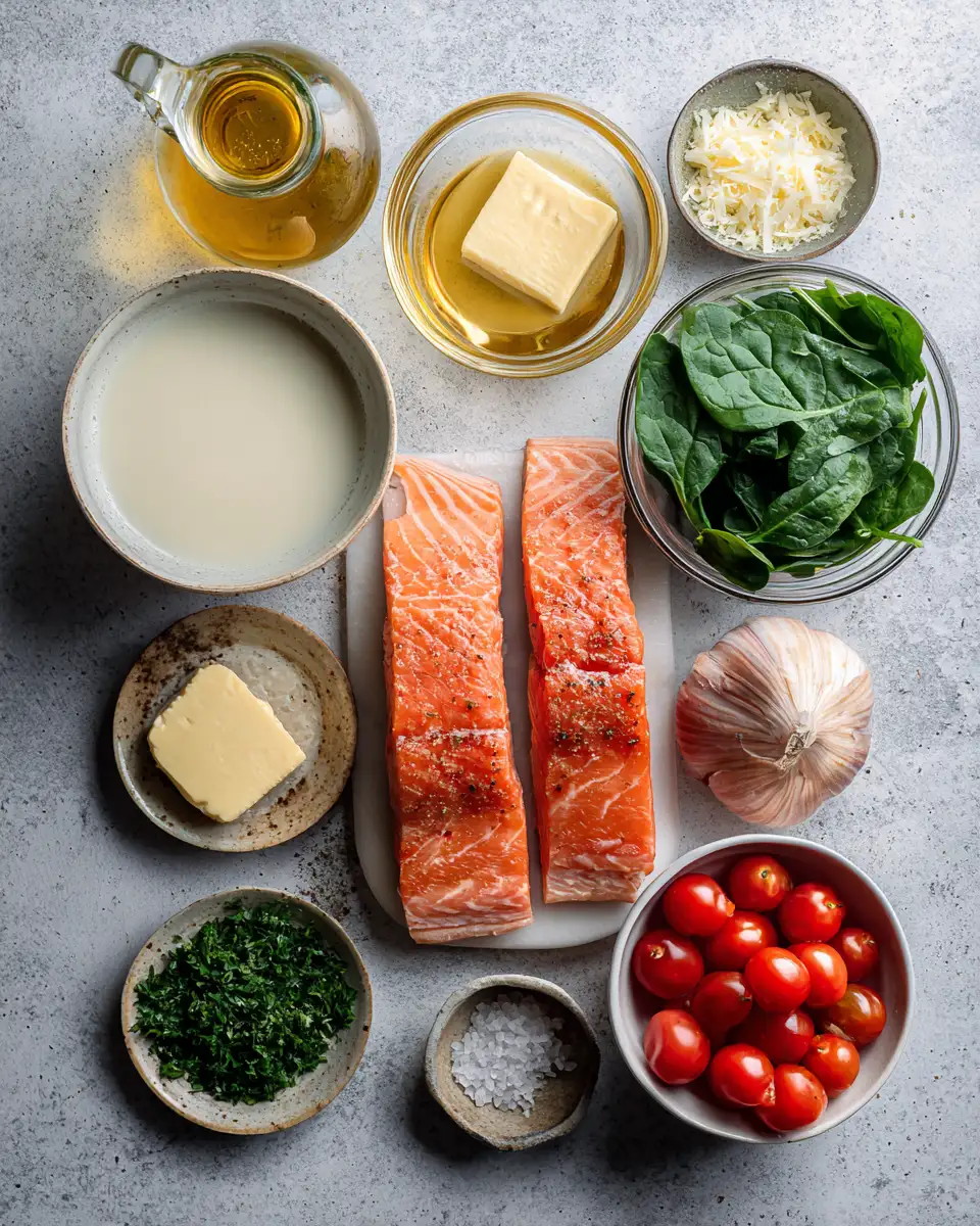 Ingredients for Indulge in Decadence with Creamy Garlic Butter Tuscan Salmon