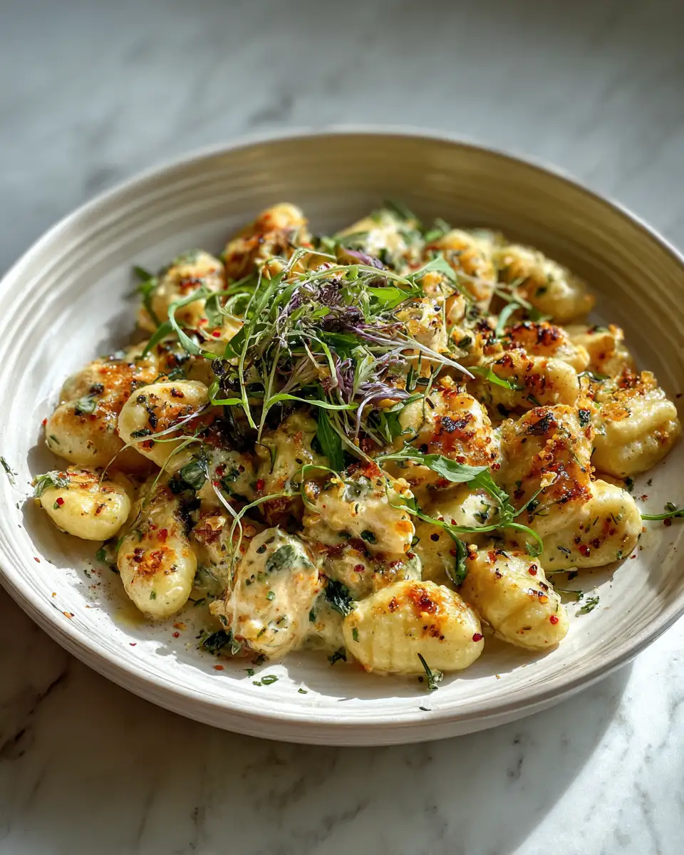 Final dish - Creamy Lemon Chicken Gnocchi: A Zesty Twist on Comfort Food