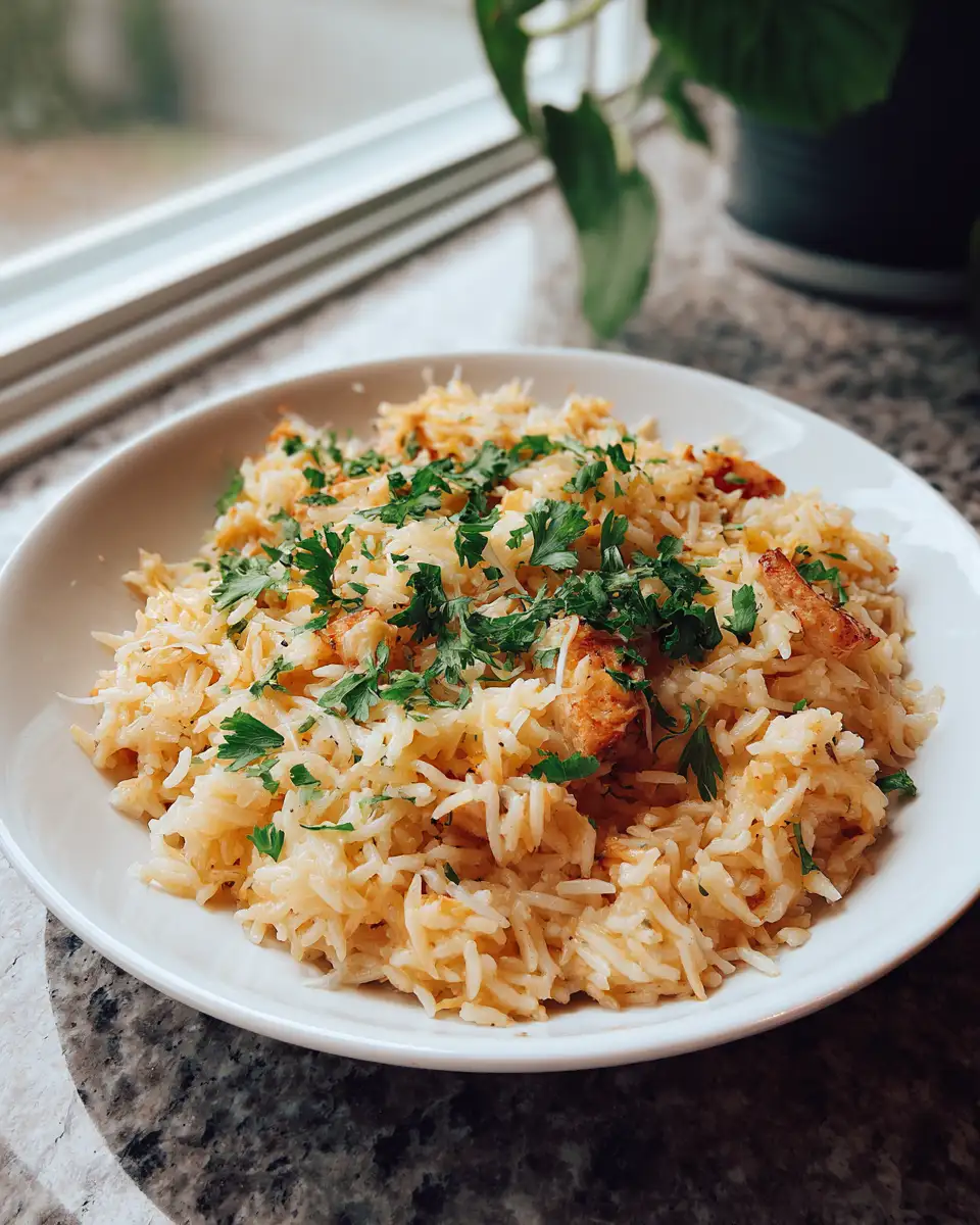Final dish - Luscious Creamy Parmesan Rice: A Gourmet Twist on Comfort Food