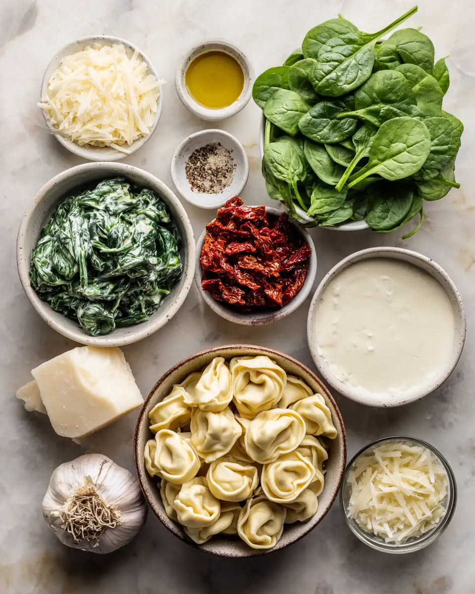 Creamy Tortellini with Spinach: A Comforting Spin on Italian Classic 4 Ingredients for Creamy Tortellini with Spinach: A Comforting Spin on Italian Classic