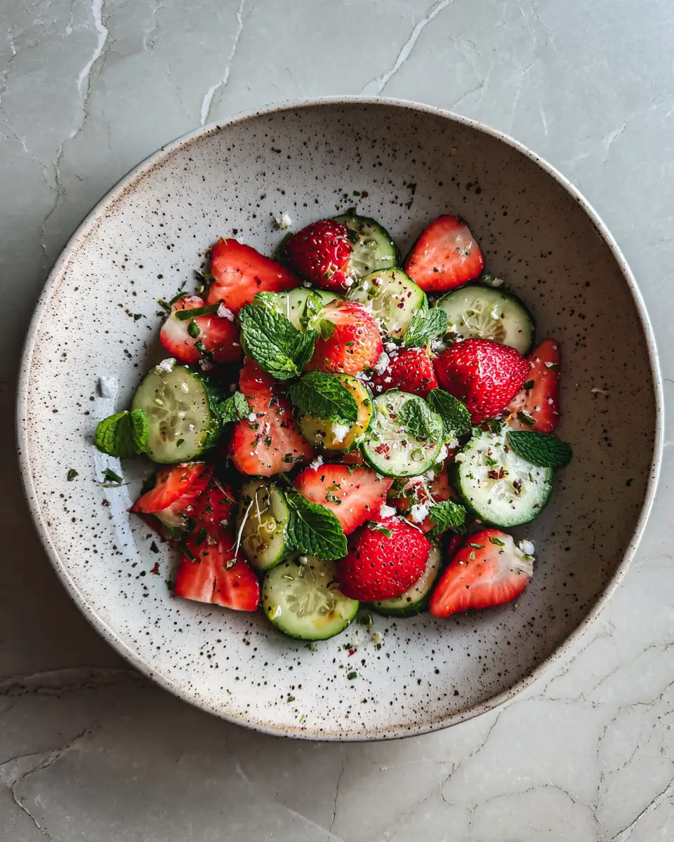 Crisp Cucumber Strawberry Salad Freshness Burst 6 Final dish - Crisp Cucumber Strawberry Salad Freshness Burst