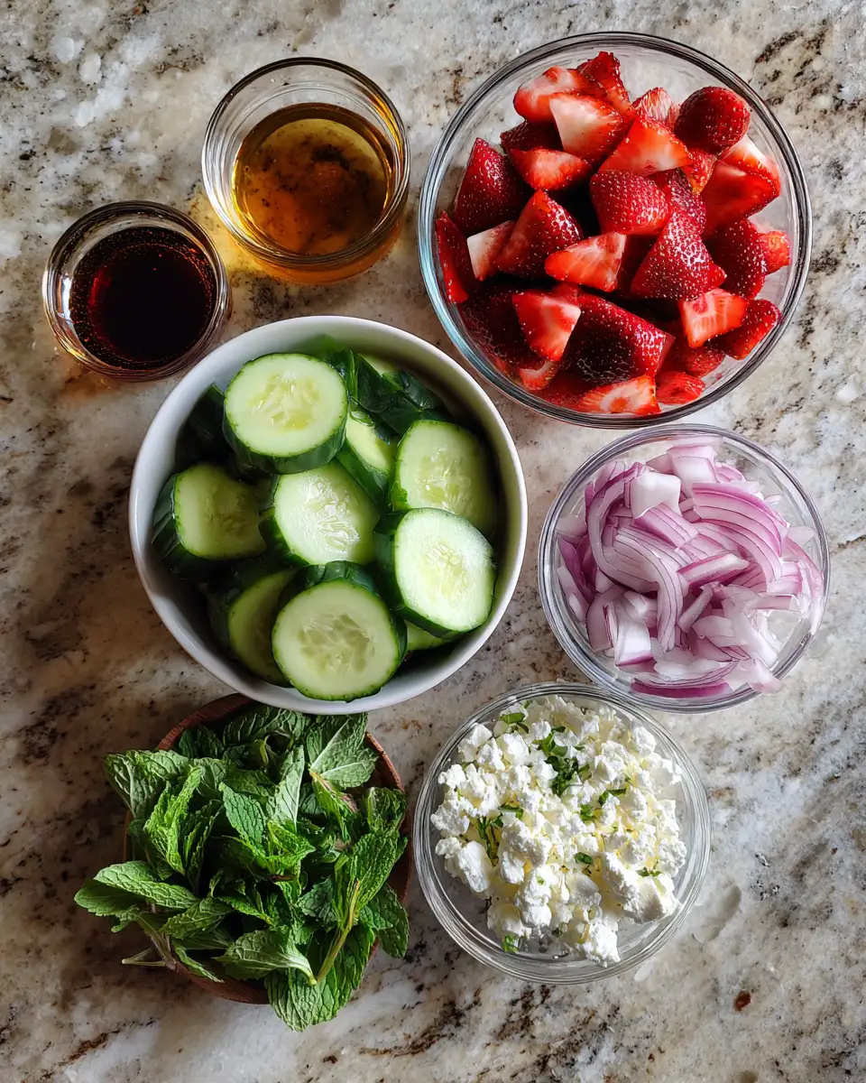 Crisp Cucumber Strawberry Salad Freshness Burst 4 Ingredients for Crisp Cucumber Strawberry Salad Freshness Burst