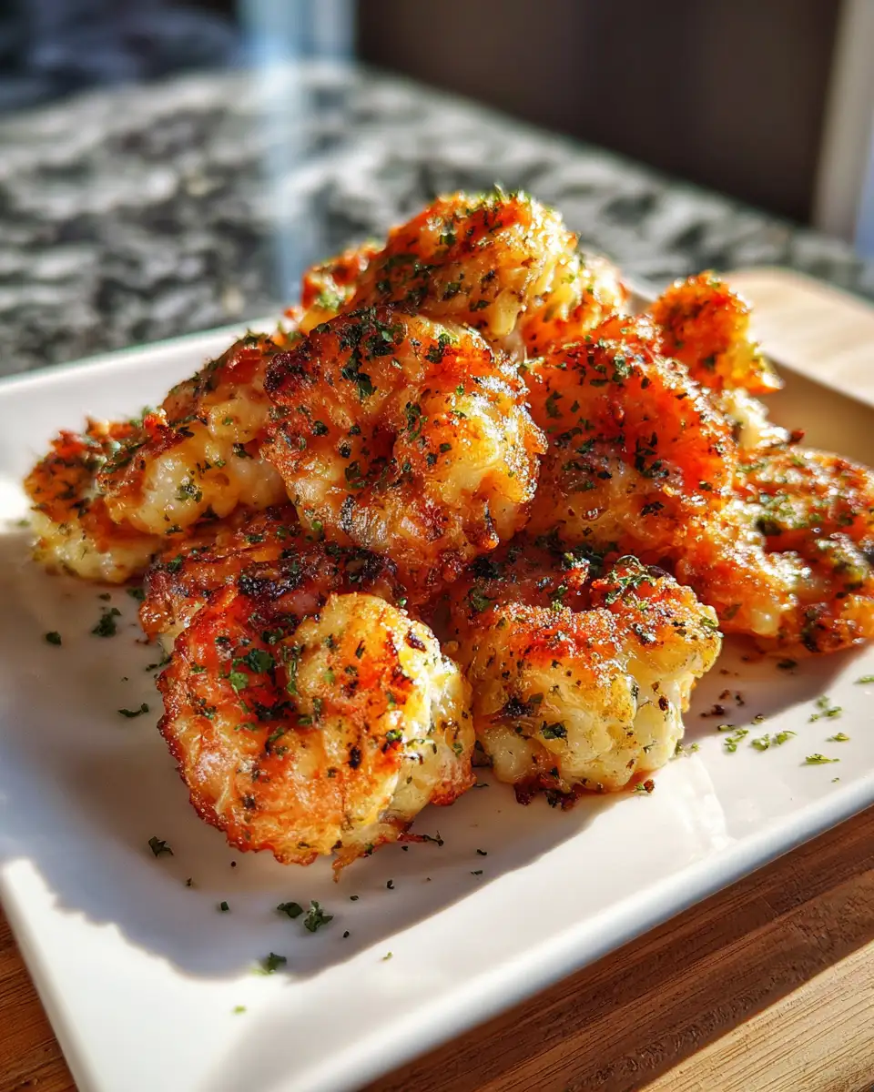Final dish - Explode Your Taste Buds with Crispy Garlic Cheesy Shrimp Bombs