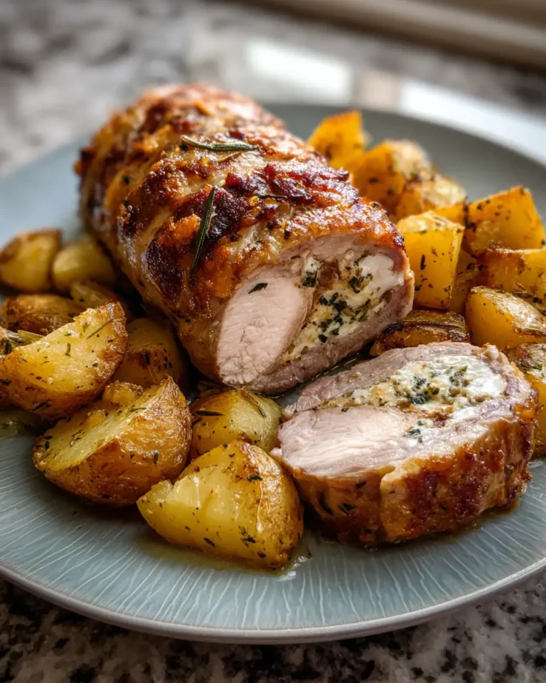 Unwrap the Flavor: Crispy Stuffed Pork Loin Roast with Golden Potatoes Delight - Featured Image