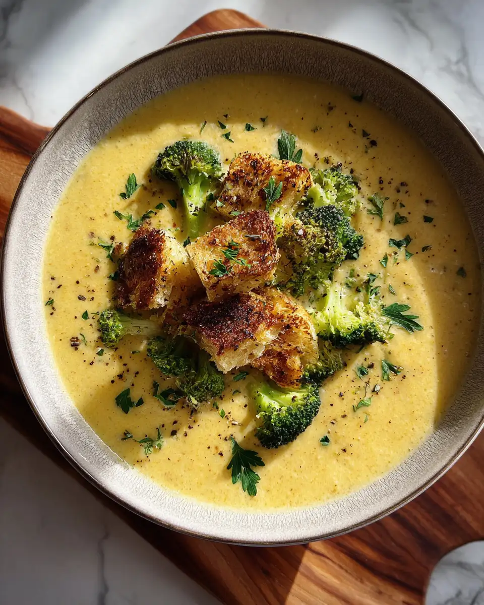 Final dish - Creamy Comfort in a Bowl Easy Broccoli Cheese Soup Recipe