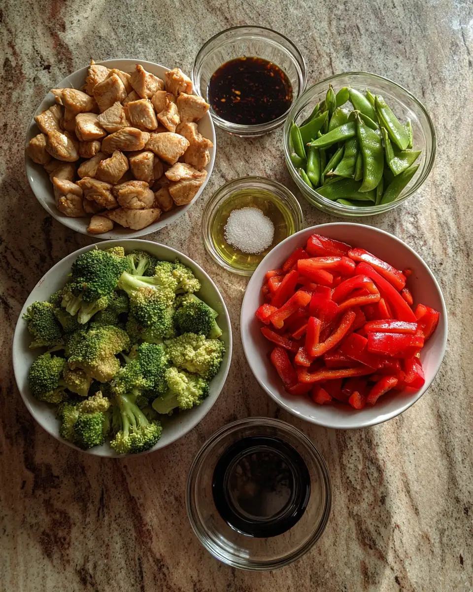 Ingredients for Quick & Tasty Weeknight Delight Easy Chicken Stir Fry