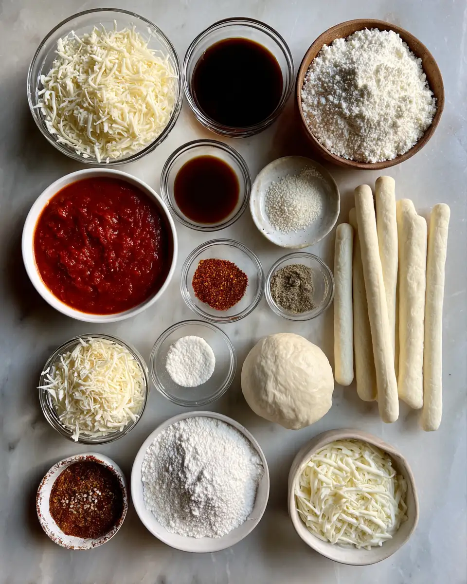 Epic Stuffed Crust Pizza: Experience the Ultimate Cheese Pull Delight 4 Ingredients for Epic Stuffed Crust Pizza: Experience the Ultimate Cheese Pull Delight