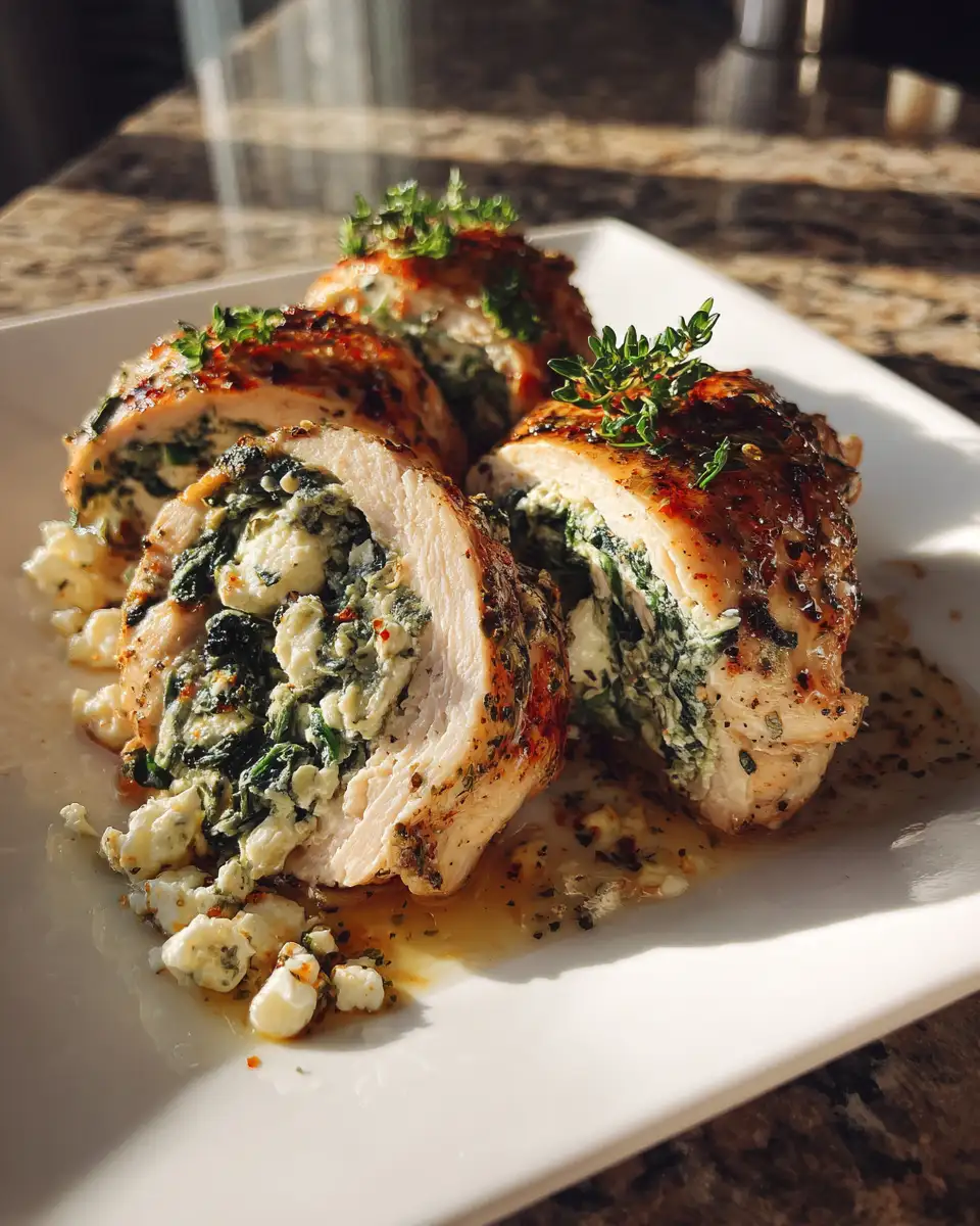 Savor the Flavor: Feta and Spinach Rolled Chicken Delight 6 Final dish - Savor the Flavor: Feta and Spinach Rolled Chicken Delight