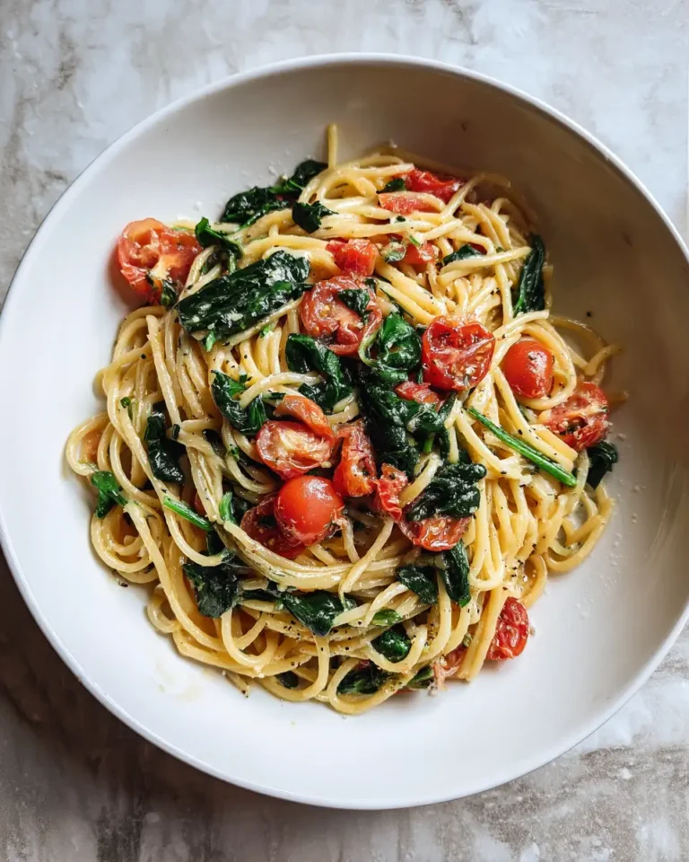 Garlic Butter Pasta with Tomatoes and Spinach: A Flavorful Twist on a Classic Dish - Featured Image