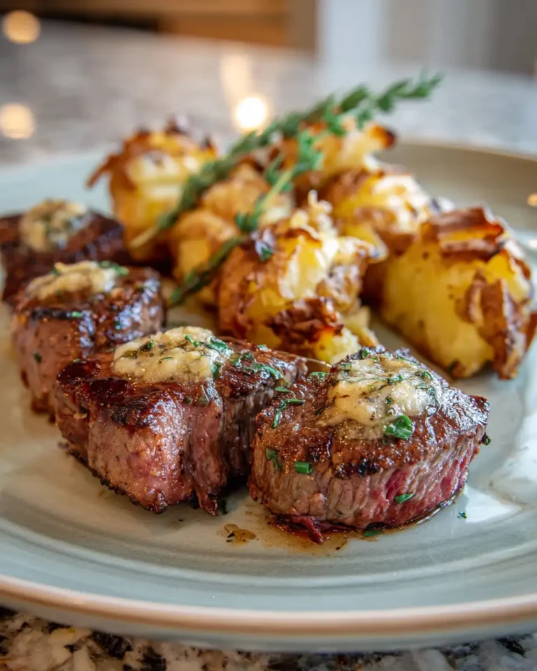 Sizzle and Smash: Irresistible Garlic Butter Steak Bites with Cheesy Smashed Potatoes - Featured Image