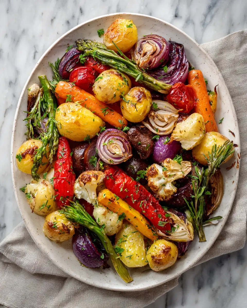 Final dish - Elevate Your Dinner Game with Irresistible Garlic Herb Roasted Vegetables