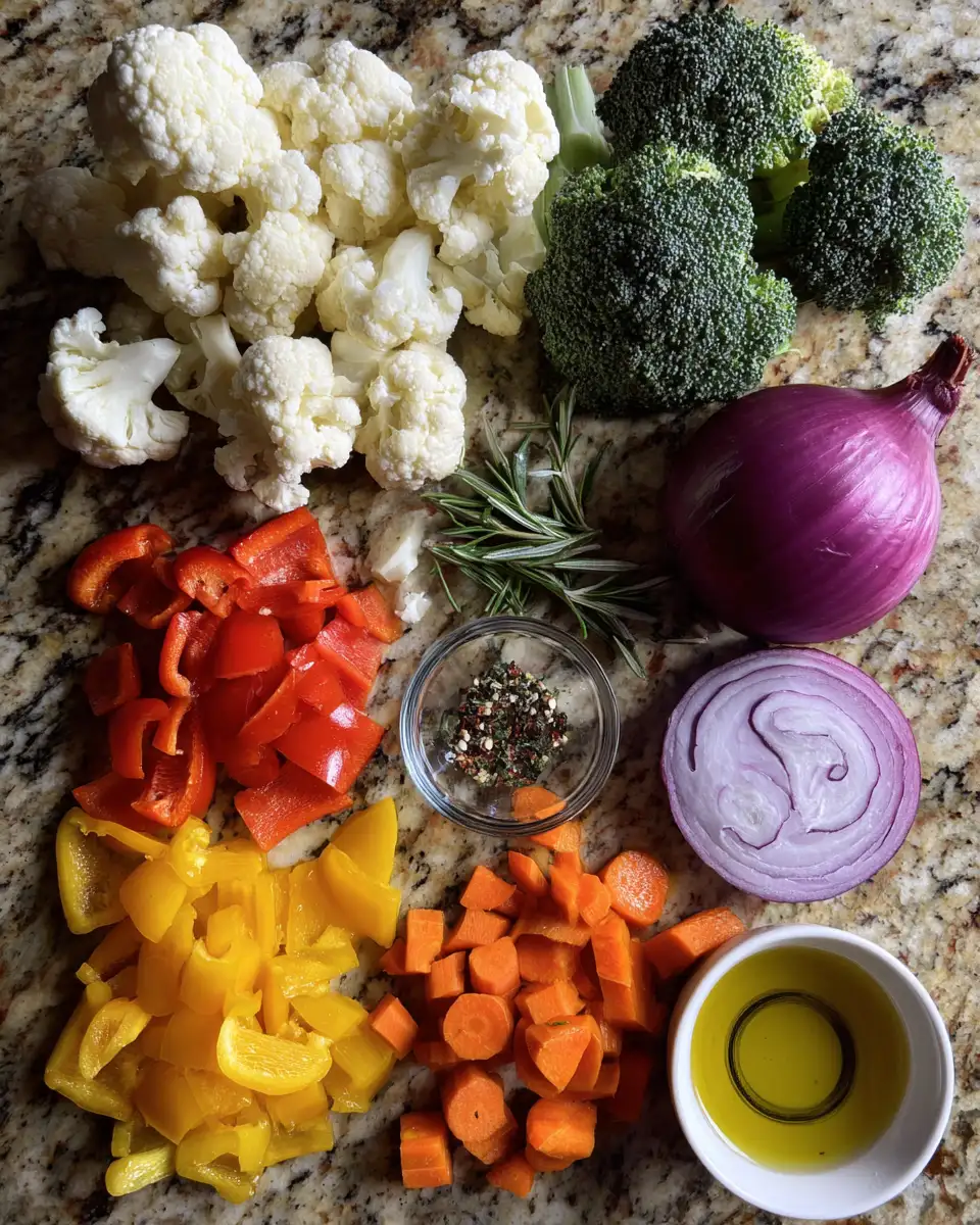 Ingredients for Elevate Your Dinner Game with Irresistible Garlic Herb Roasted Vegetables