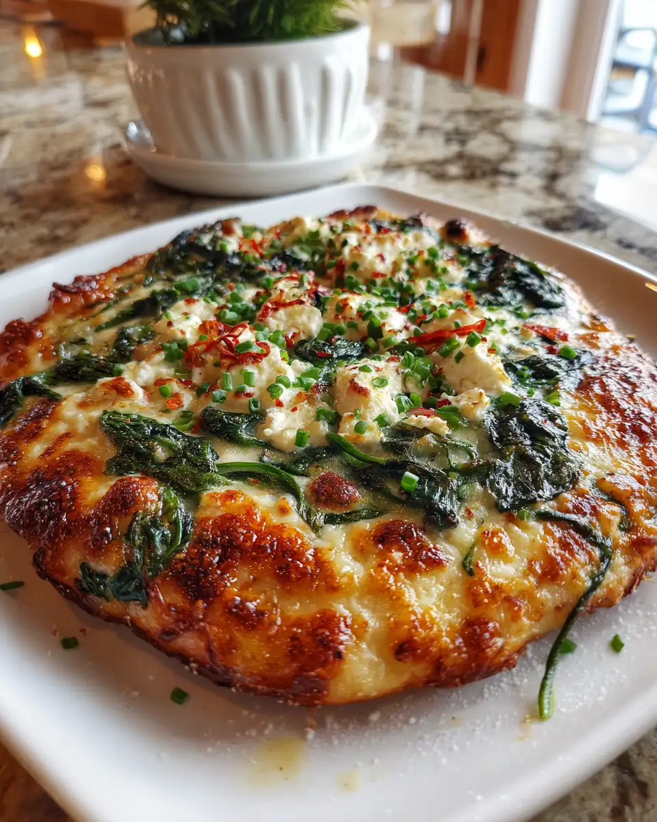 Savor the Mediterranean: Greek Spinach and White Pizza Delight 6 Final dish - Savor the Mediterranean: Greek Spinach and White Pizza Delight