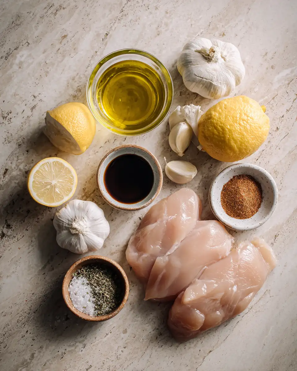 Ingredients for Unlock the Secret to Perfectly Juicy Grilled Chicken Marinade