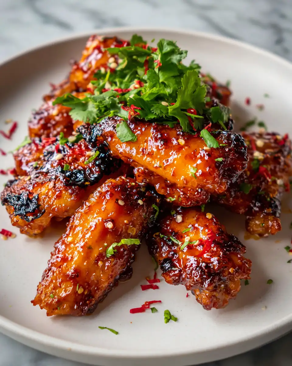 Sizzle and Sweetness: Dive into Hot Honey Peach Wings Delight 6 Final dish - Sizzle and Sweetness: Dive into Hot Honey Peach Wings Delight