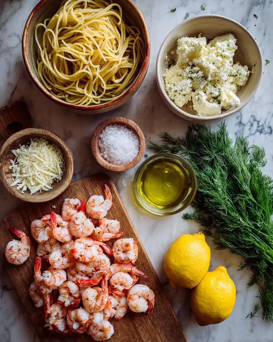 Ingredients for Irresistibly Delicious: Creamy Garlic Butter Shrimp Pasta Bliss