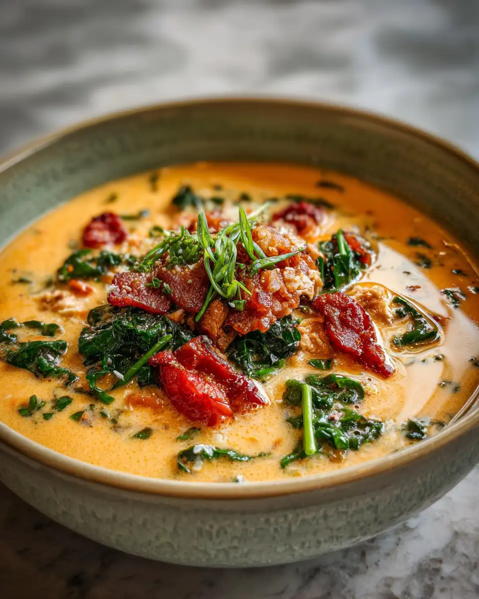 Creamy Instant Pot Keto Tuscan Soup Delight 6 Final dish - Creamy Instant Pot Keto Tuscan Soup Delight