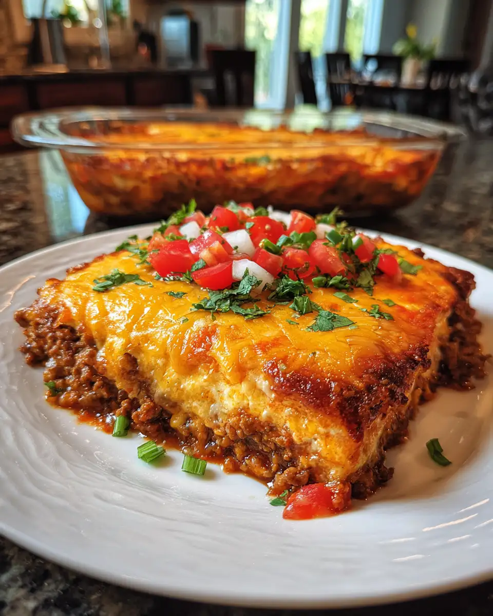 Sizzling Keto Mexican Ground Beef Casserole Delight 6 Final dish - Sizzling Keto Mexican Ground Beef Casserole Delight